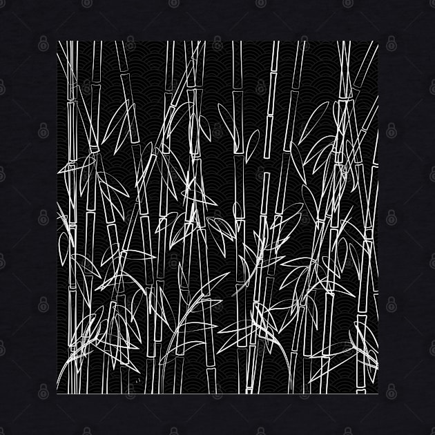 Oriental Black and White Bamboo Pattern by edmproject